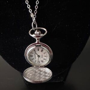 Bariloche Ladies’ Pocket Watch Pendant w Mother of Pearl Face & 24” Chain